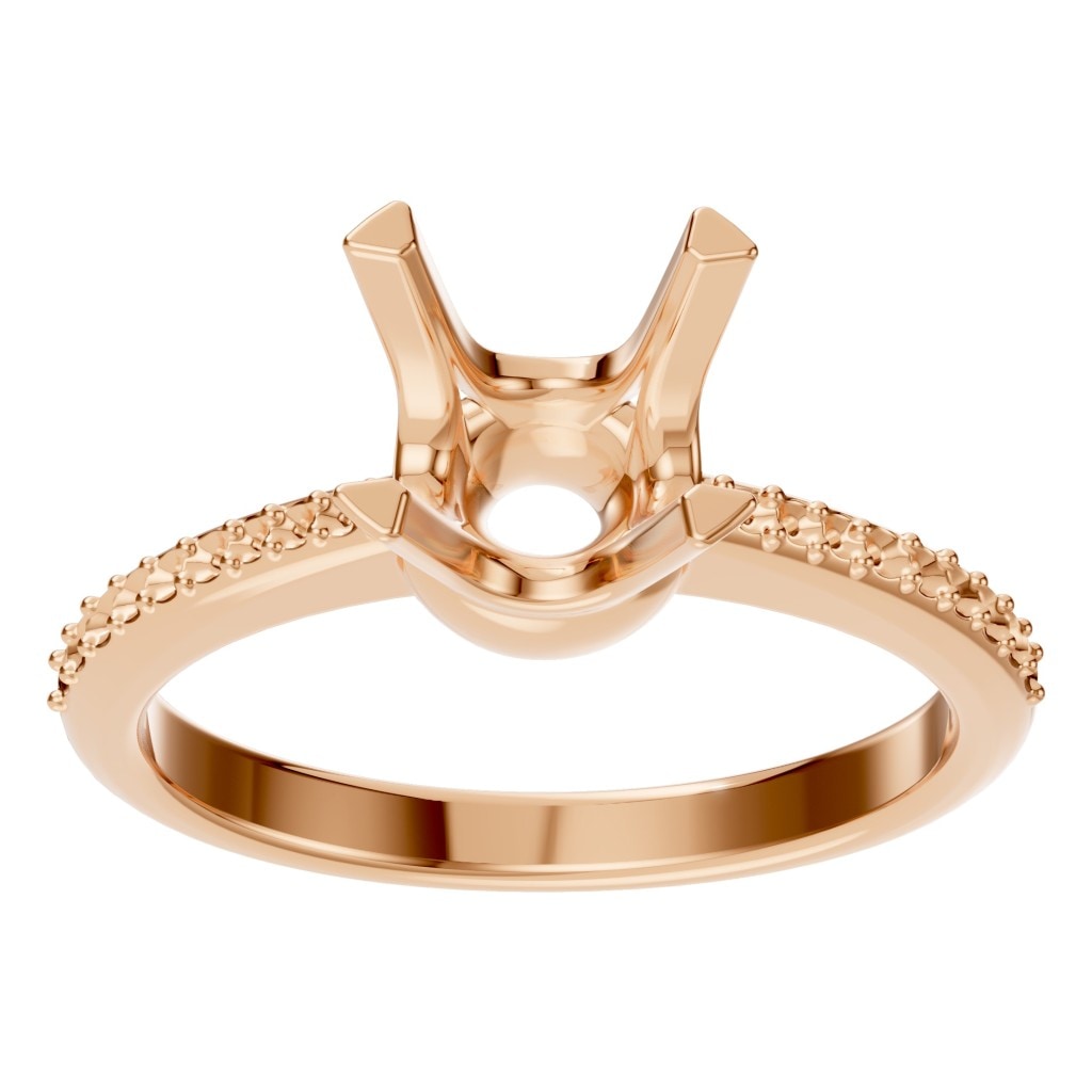 RI-9510 Rose Gold Ring UNSET - Front View