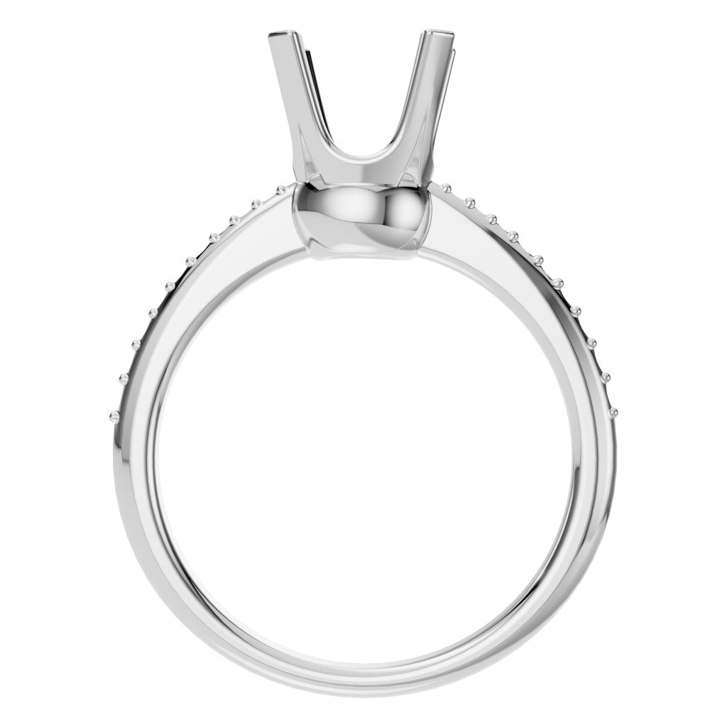 RI-9510 White Gold Ring UNSET - Top View
