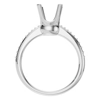 RI-9510 White Gold Ring UNSET - Top View