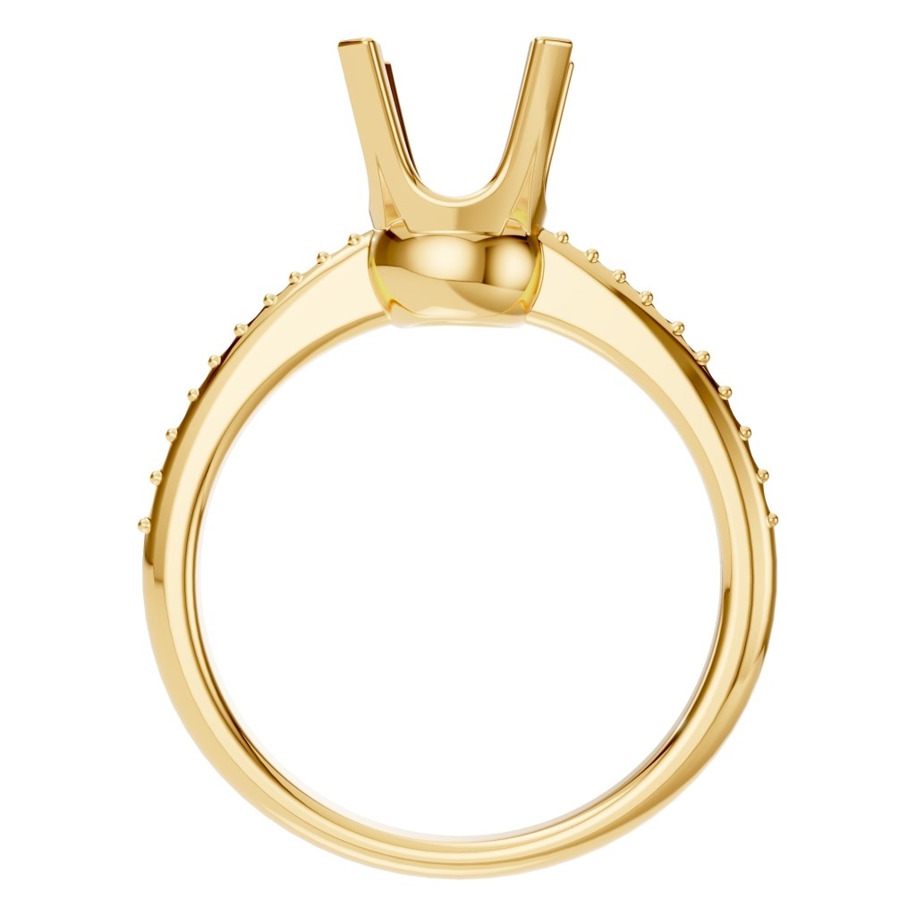 RI-9510 Yellow Gold Ring UNSET - Top View
