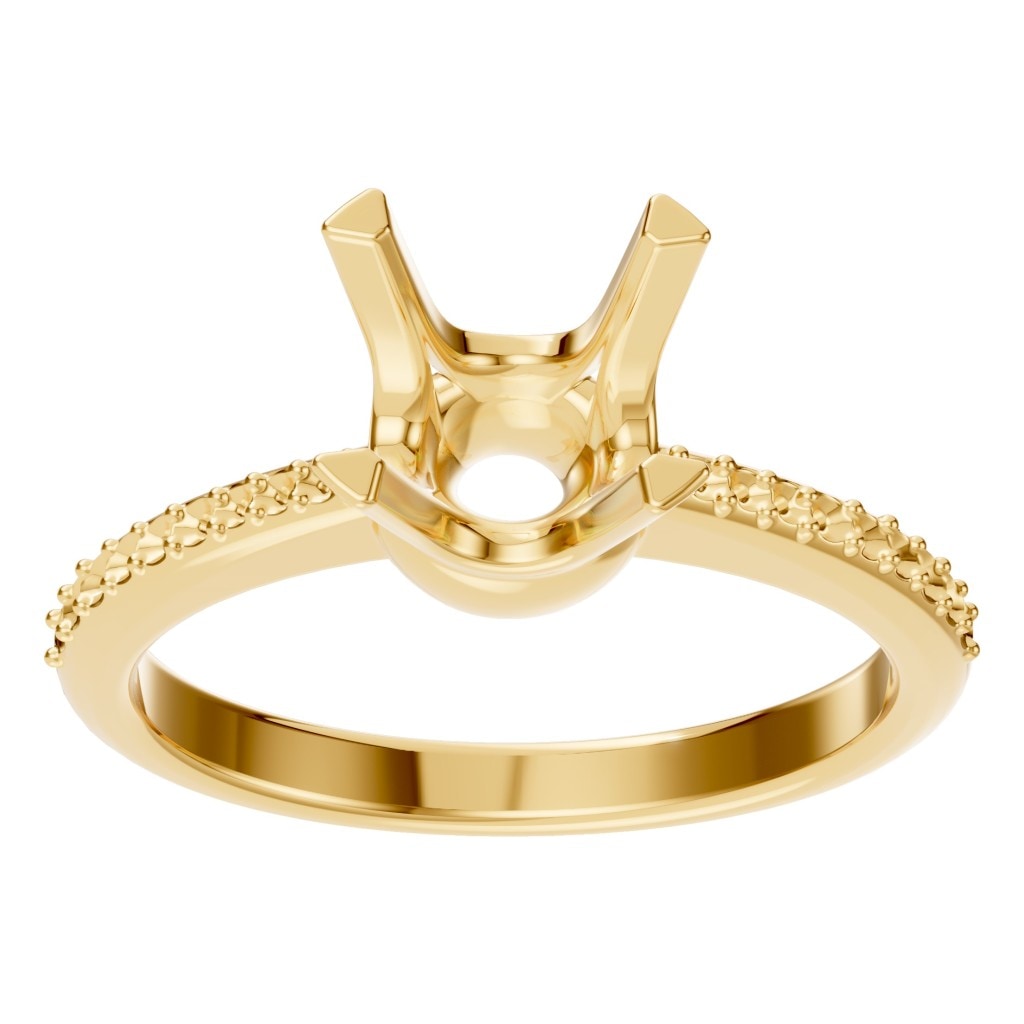 RI-9510 Yellow Gold Ring UNSET - Front View