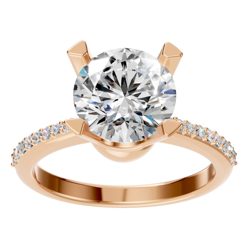 RI-9510 Rose Gold Ring SET - Front View