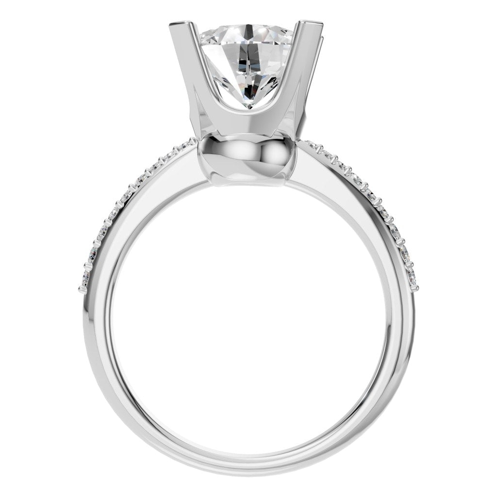 RI-9510 White Gold Ring SET - Top View