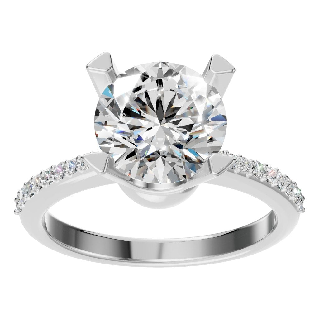 RI-9510 White Gold Ring SET - Front View