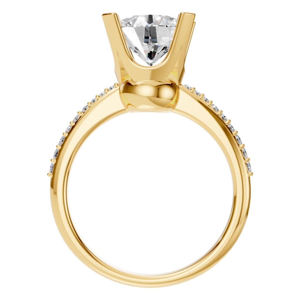 RI-9510 Yellow Gold Ring SET - Top View