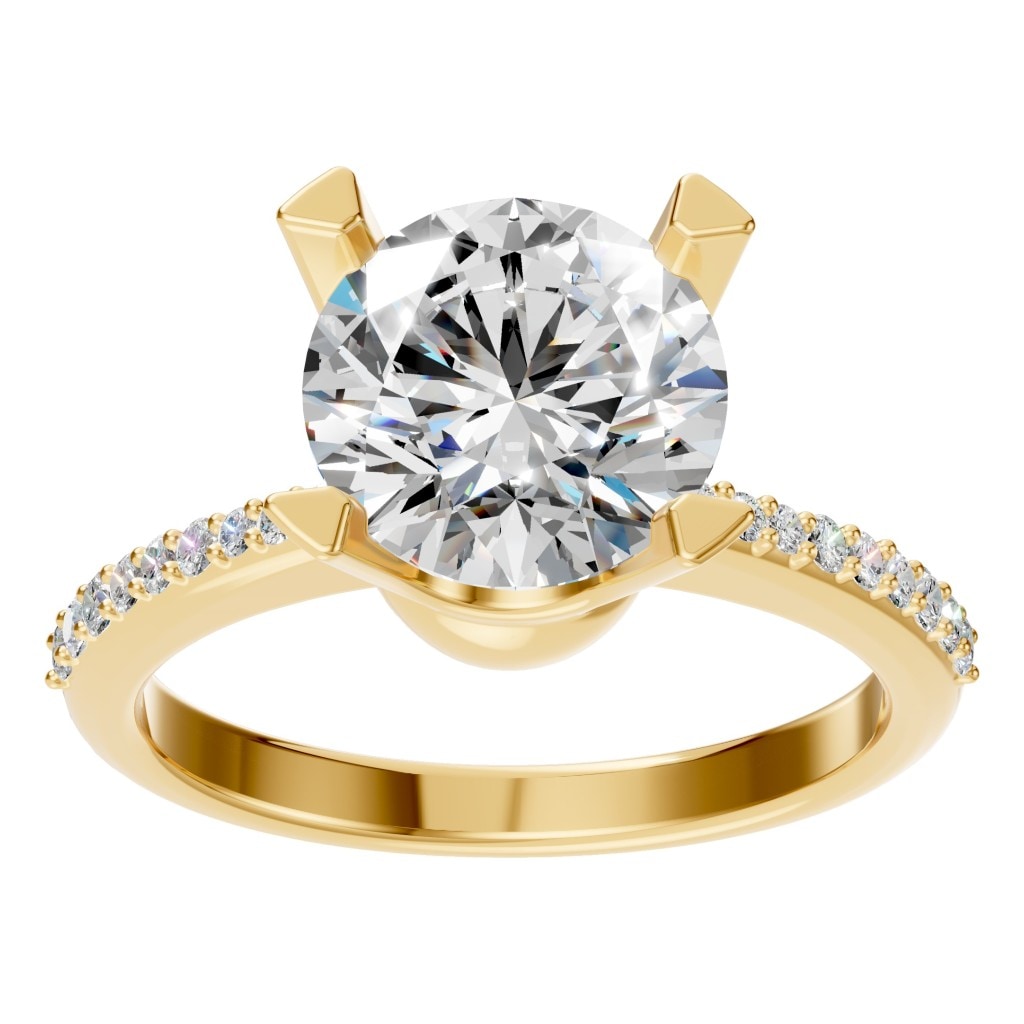 RI-9510 Yellow Gold Ring SET - Front View