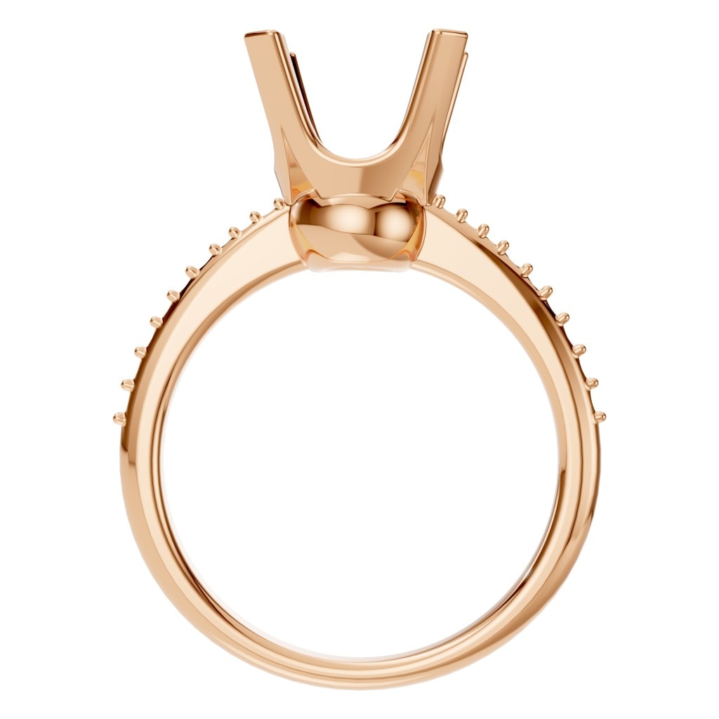 RI-9510 Rose Gold Ring UNSET - Top View