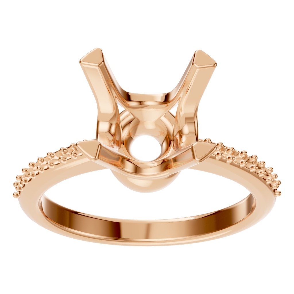 RI-9510 Rose Gold Ring UNSET - Front View