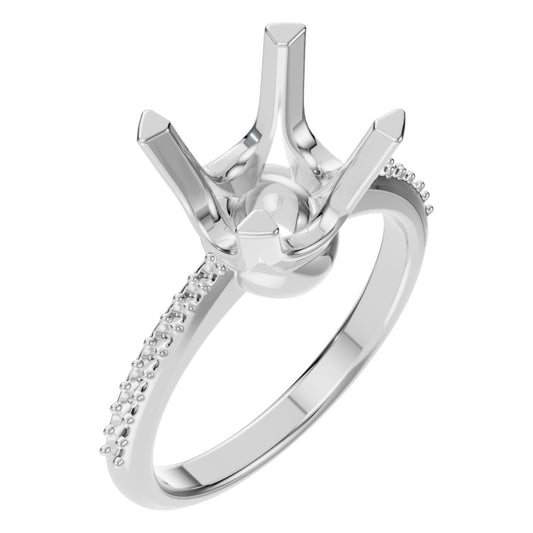 RI-9510 White Gold Ring UNSET - Main View