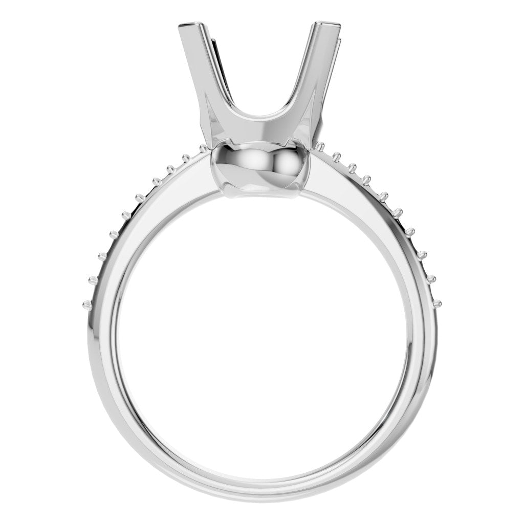 RI-9510 White Gold Ring UNSET - Top View