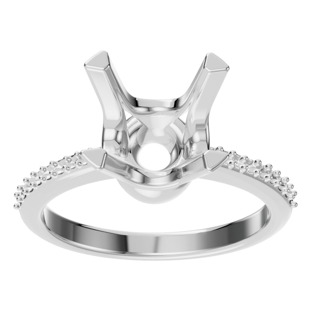 RI-9510 White Gold Ring UNSET - Front View