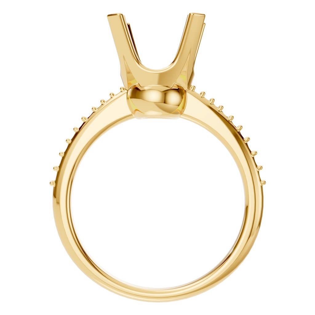 RI-9510 Yellow Gold Ring UNSET - Top View