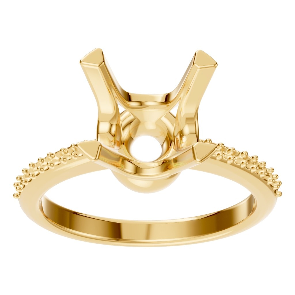 RI-9510 Yellow Gold Ring UNSET - Front View