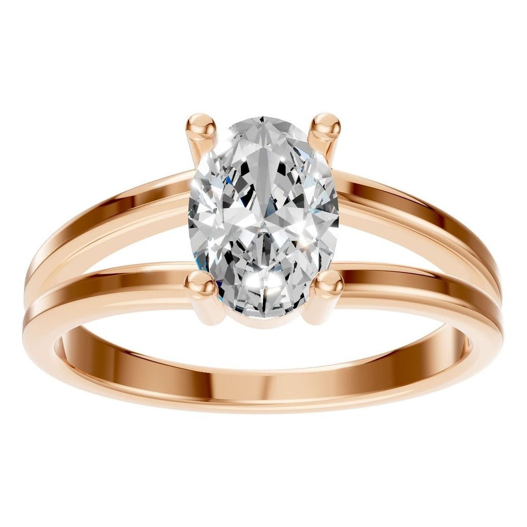 RI-9533 Rose Gold Ring SET - Front View