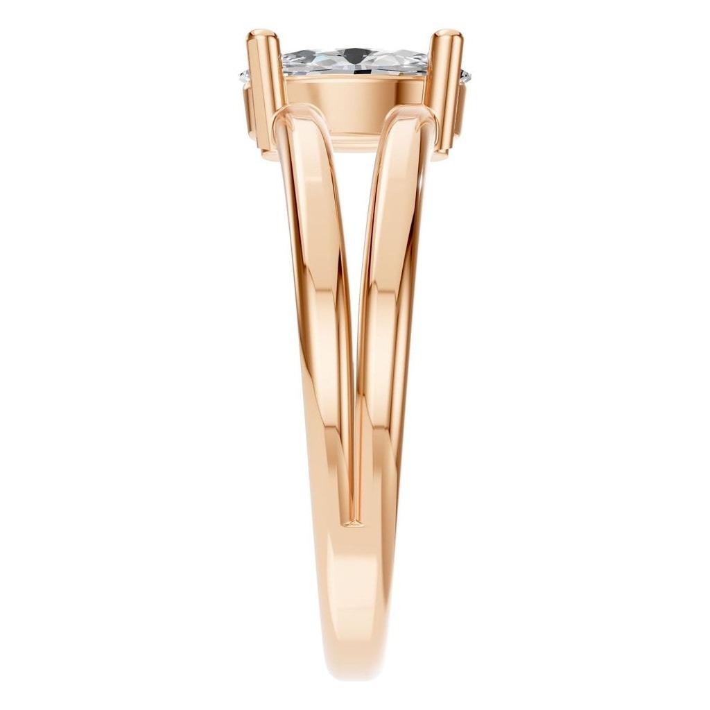 RI-9533 Rose Gold Ring SET - Side View