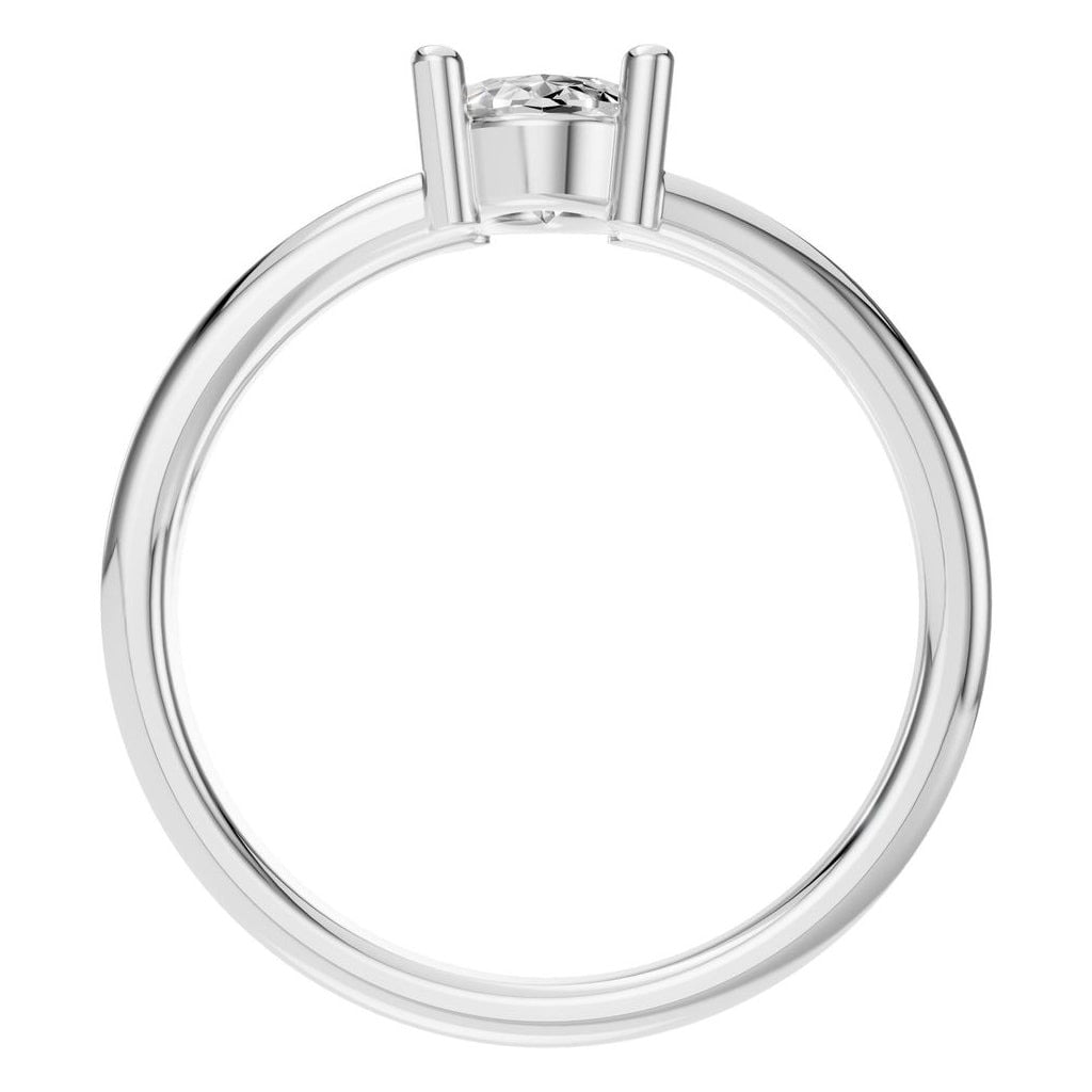 RI-9533 White Gold Ring SET - Top View