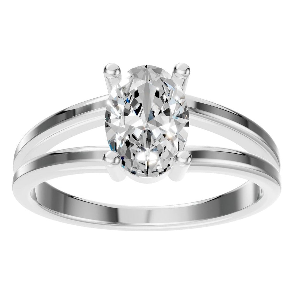 RI-9533 White Gold Ring SET - Front View