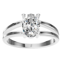 RI-9533 White Gold Ring SET - Front View