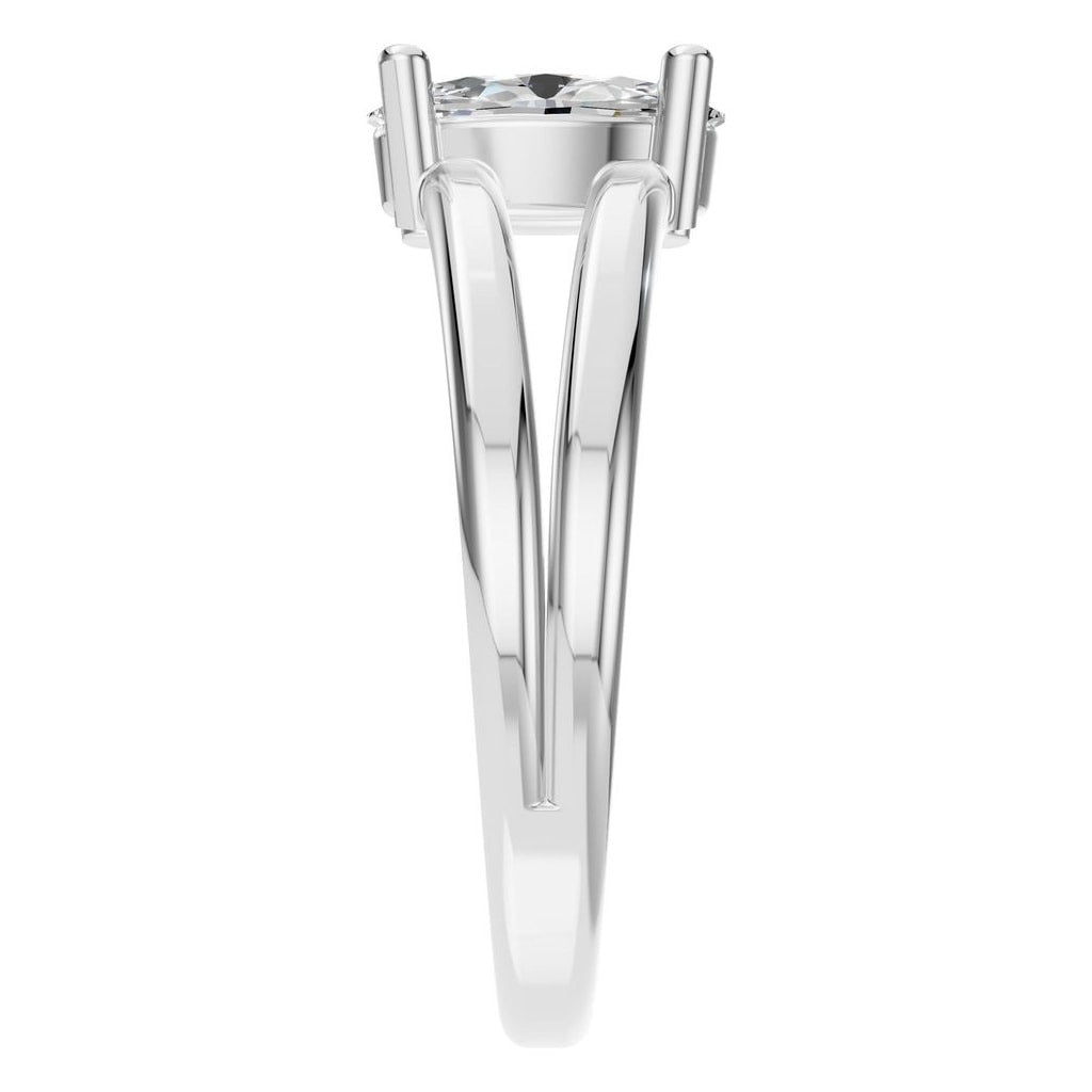 RI-9533 White Gold Ring SET - Side View