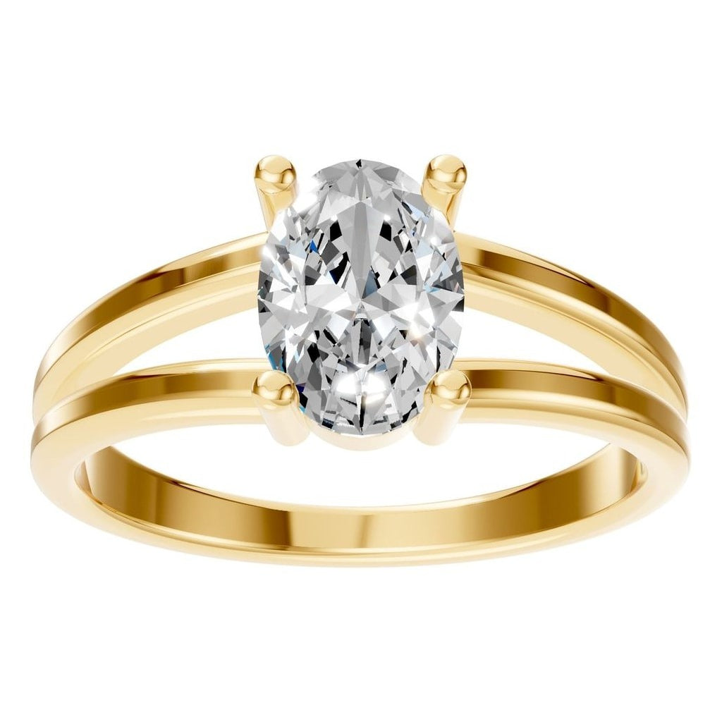 RI-9533 Yellow Gold Ring SET - Front View