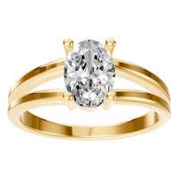 RI-9533 Yellow Gold Ring SET - Front View