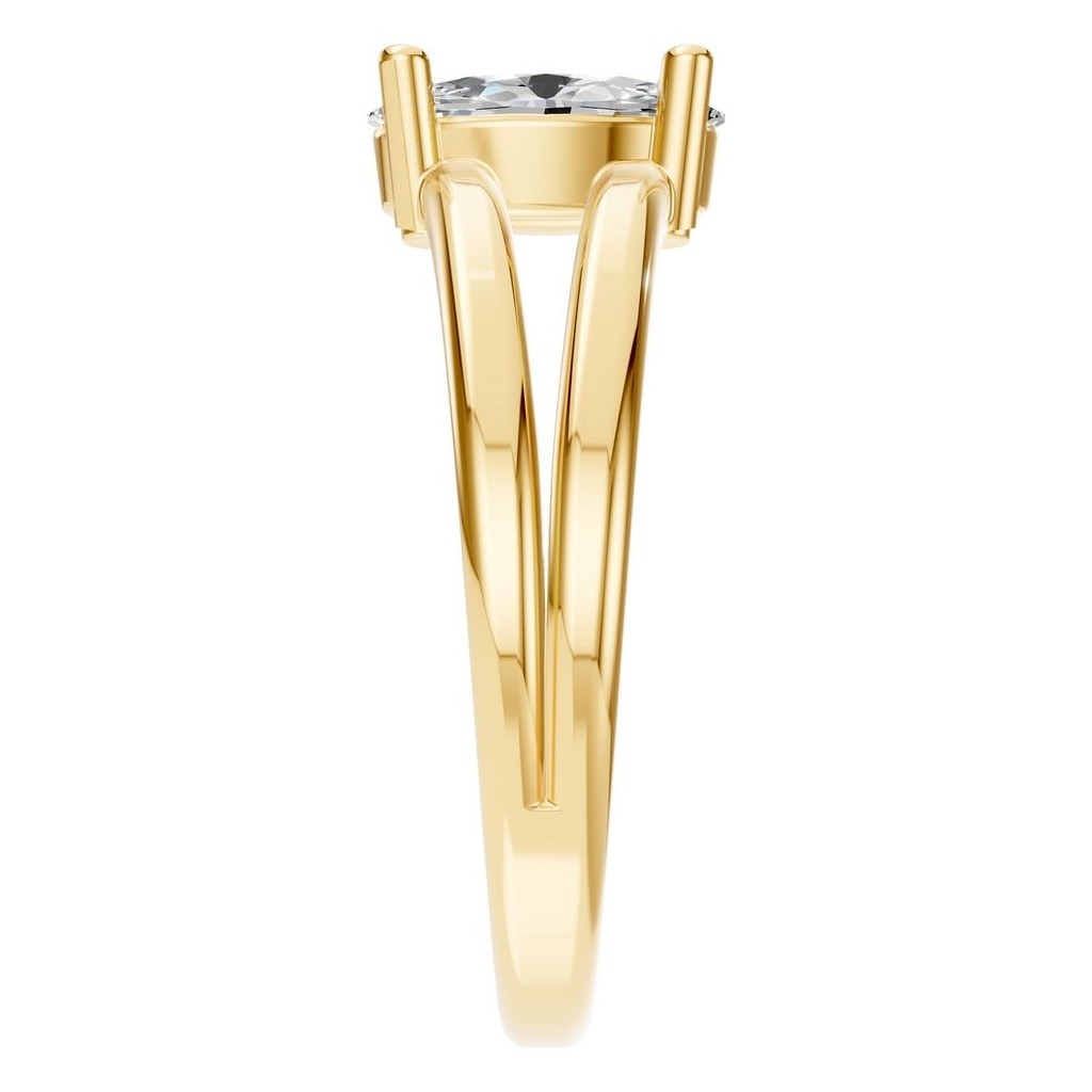 RI-9533 Yellow Gold Ring SET - Side View