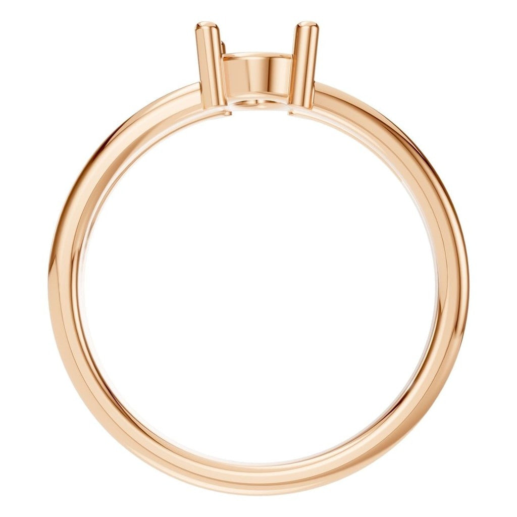 RI-9533 Rose Gold Ring UNSET - Top View