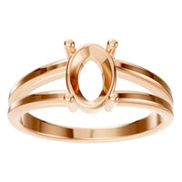RI-9533 Rose Gold Ring UNSET - Front View