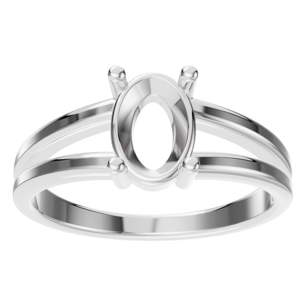 RI-9533 White Gold Ring UNSET - Front View