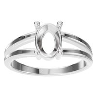 RI-9533 White Gold Ring UNSET - Front View