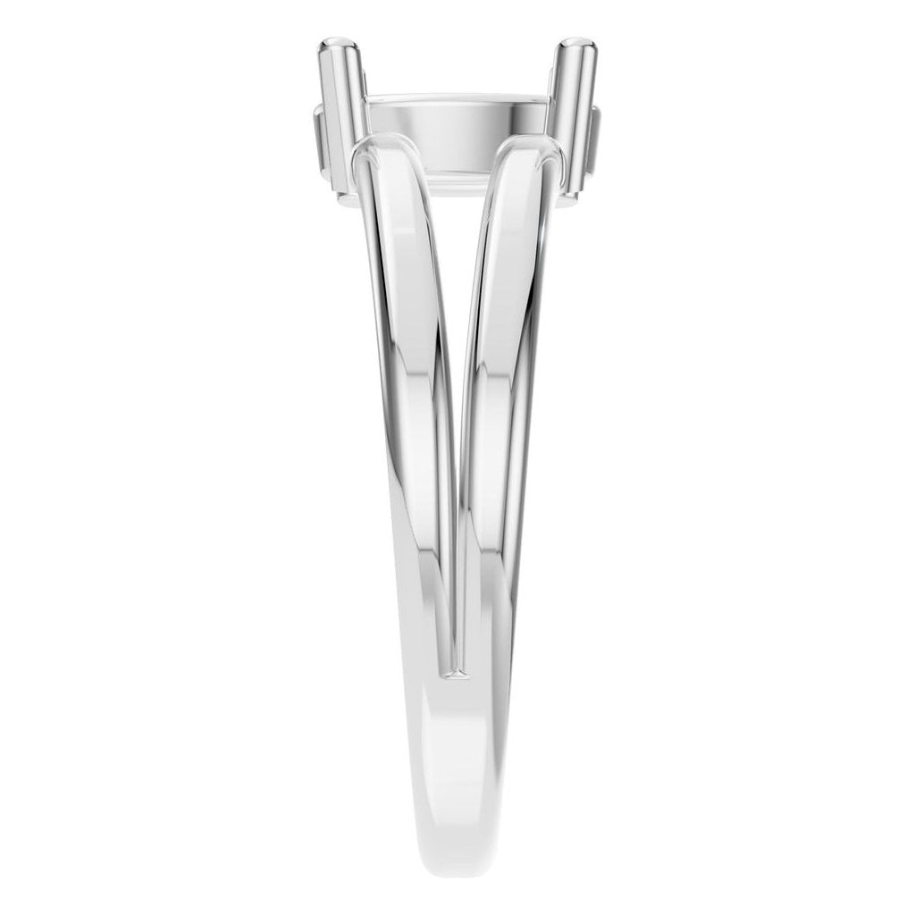 RI-9533 White Gold Ring UNSET - Side View