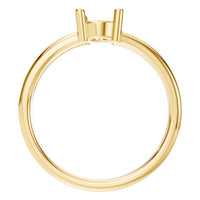 RI-9533 Yellow Gold Ring UNSET - Top View