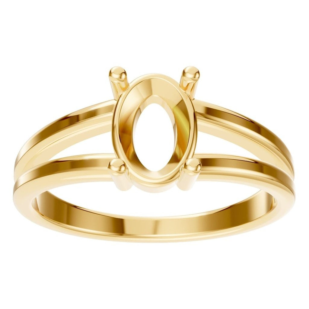 RI-9533 Yellow Gold Ring UNSET - Front View