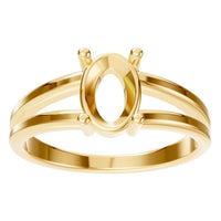 RI-9533 Yellow Gold Ring UNSET - Front View