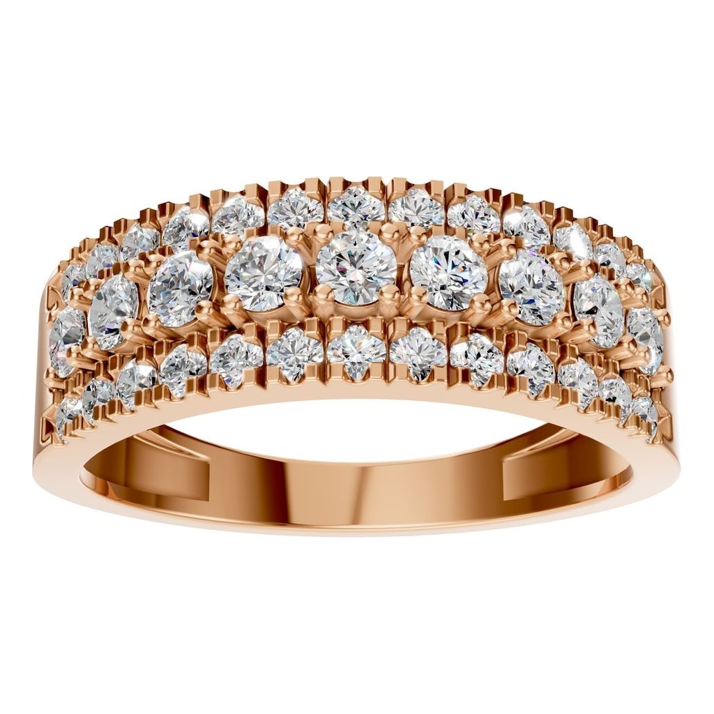 RI-9541 Rose Gold Ring SET - Front View
