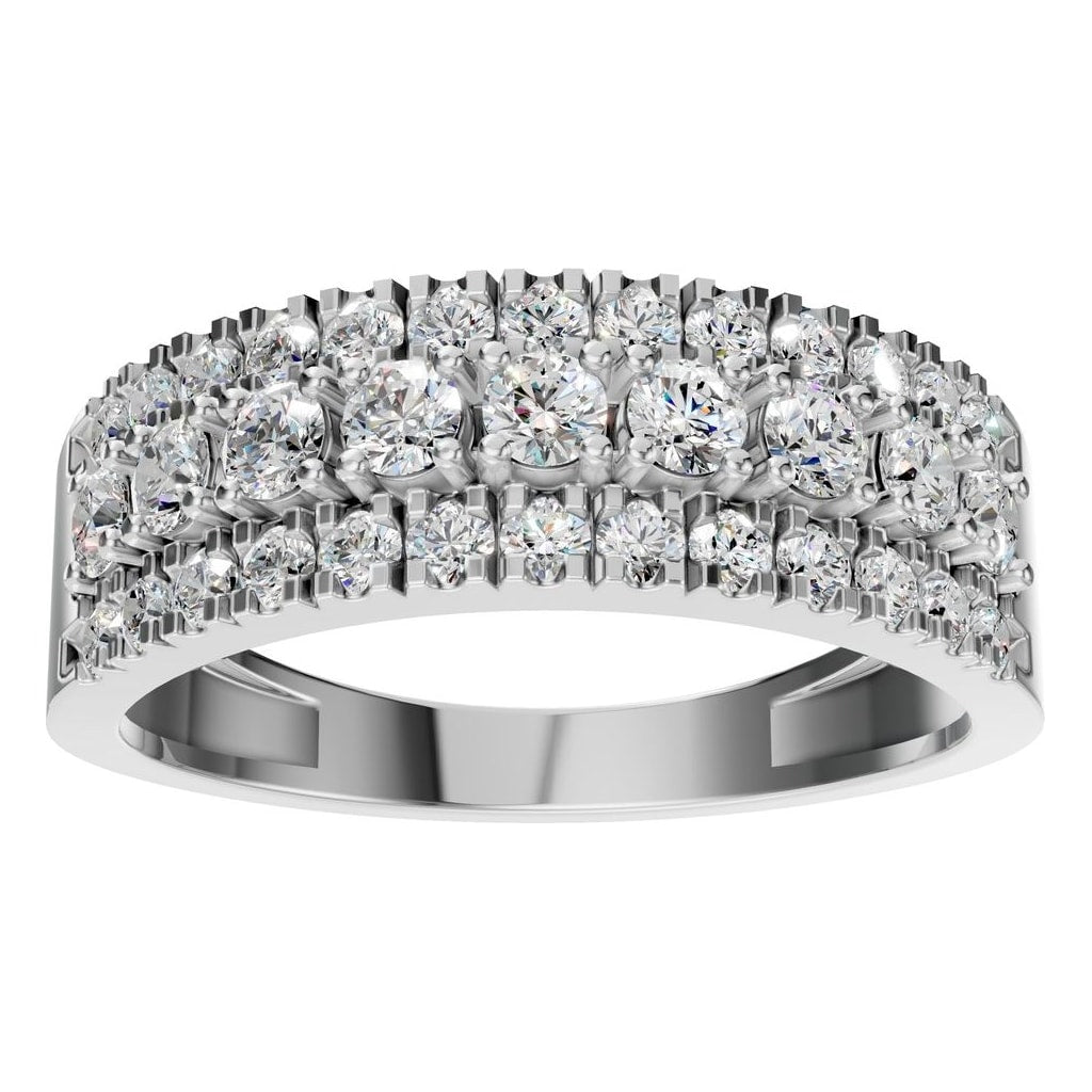 RI-9541 White Gold Ring SET - Front View