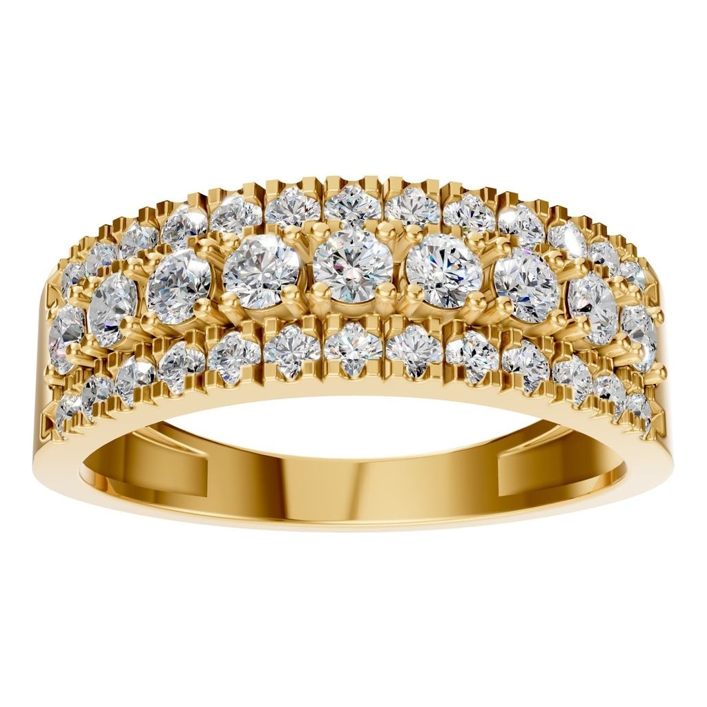 RI-9541 Yellow Gold Ring SET - Front View