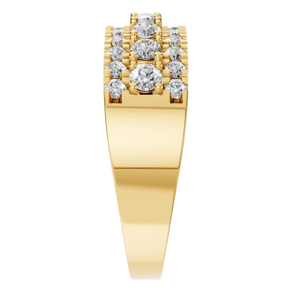 RI-9541 Yellow Gold Ring SET - Side View