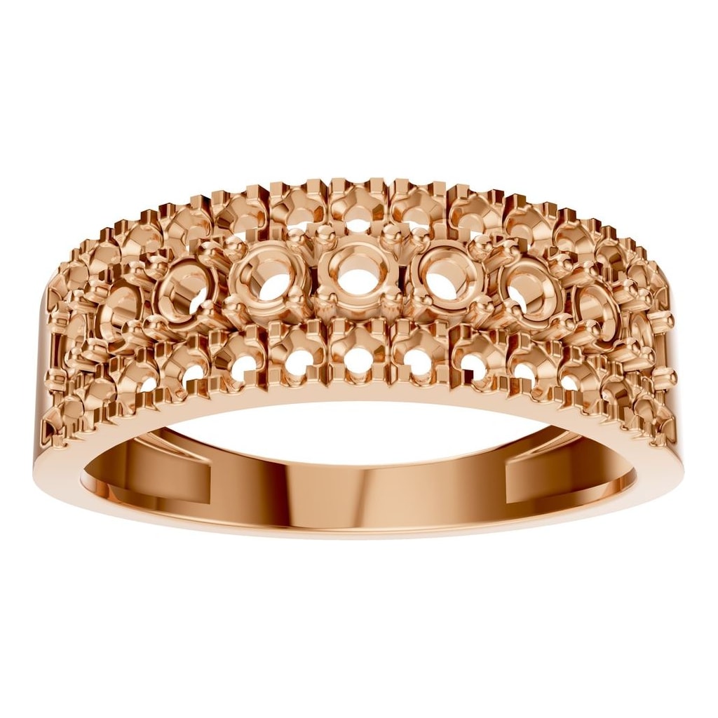 RI-9541 Rose Gold Ring UNSET - Front View