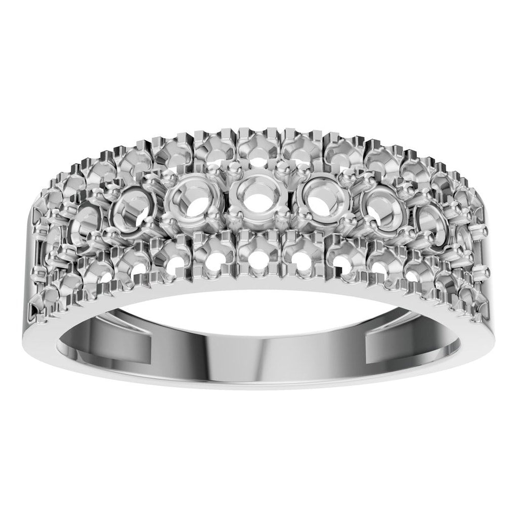RI-9541 White Gold Ring UNSET - Front View