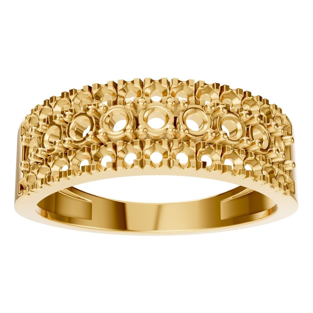 RI-9541 Yellow Gold Ring UNSET - Front View