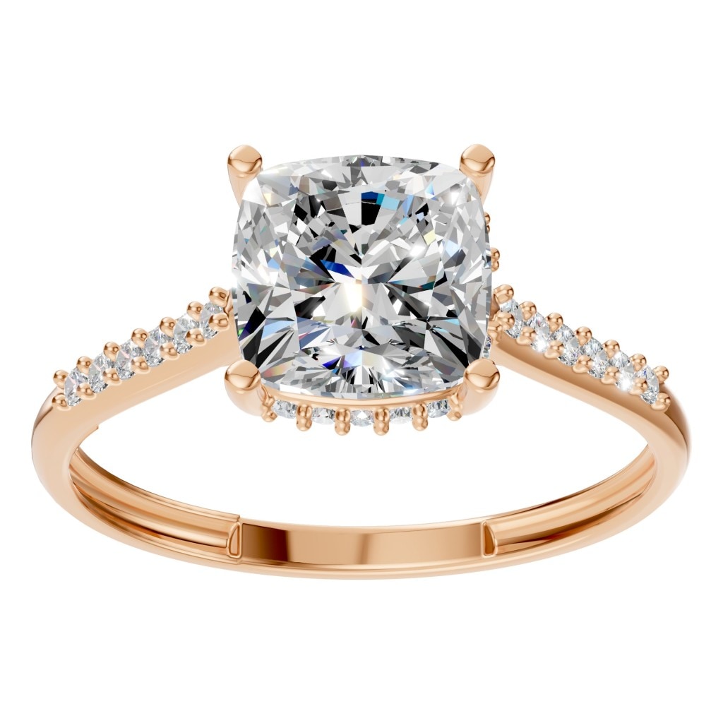 RI-9561 Rose Gold Ring SET - Front View