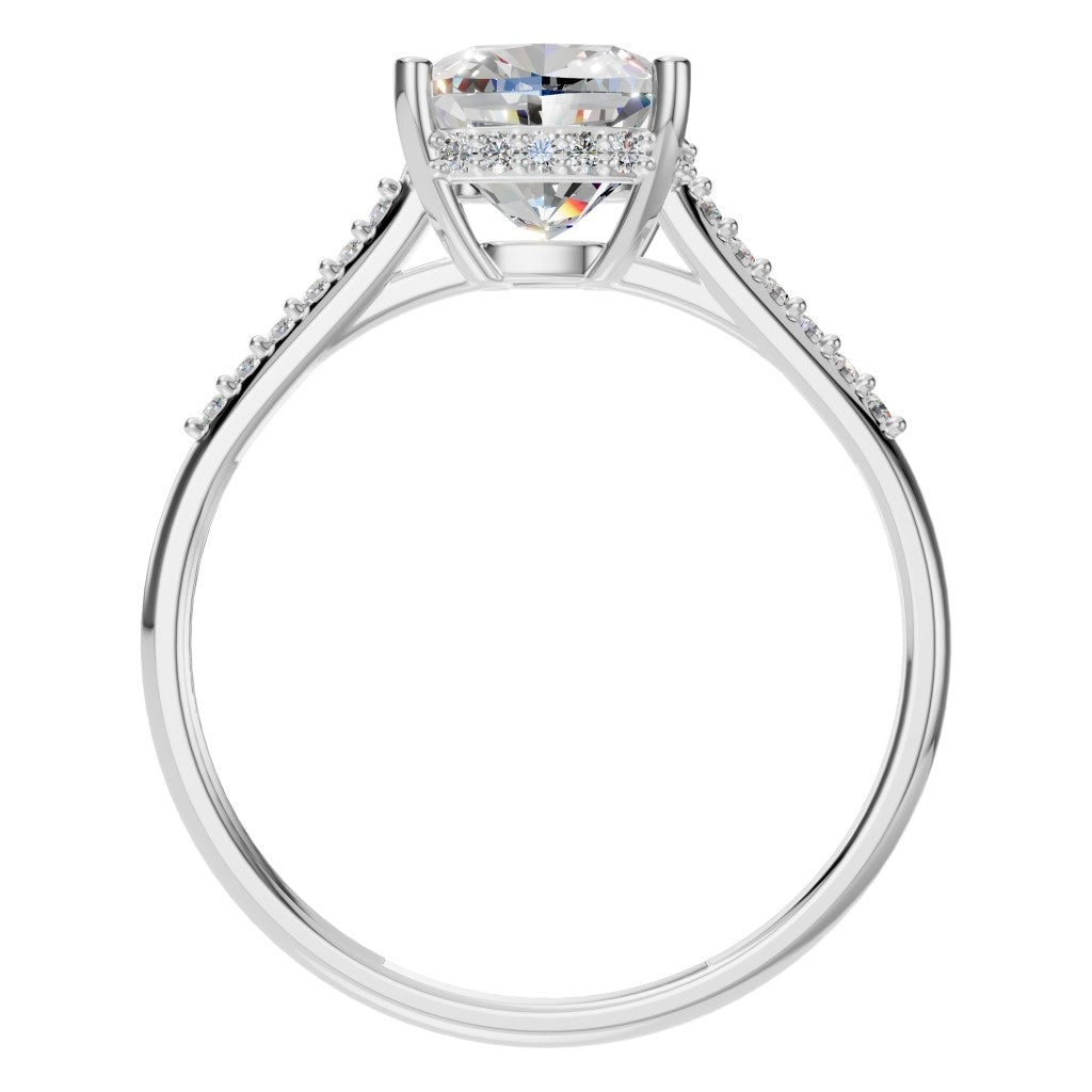RI-9561 White Gold Ring SET - Top View