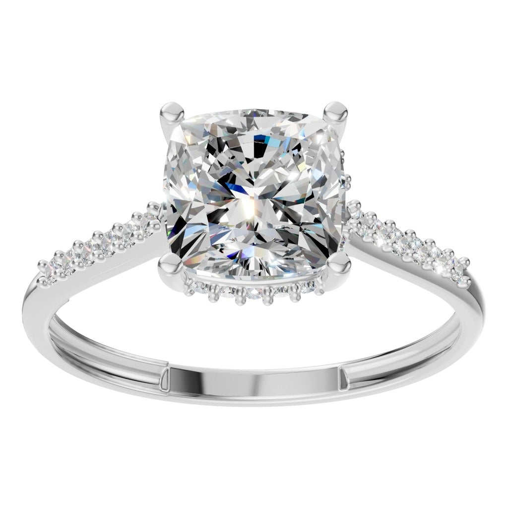 RI-9561 White Gold Ring SET - Front View