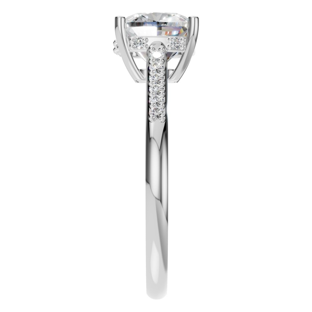 RI-9561 White Gold Ring SET - Side View