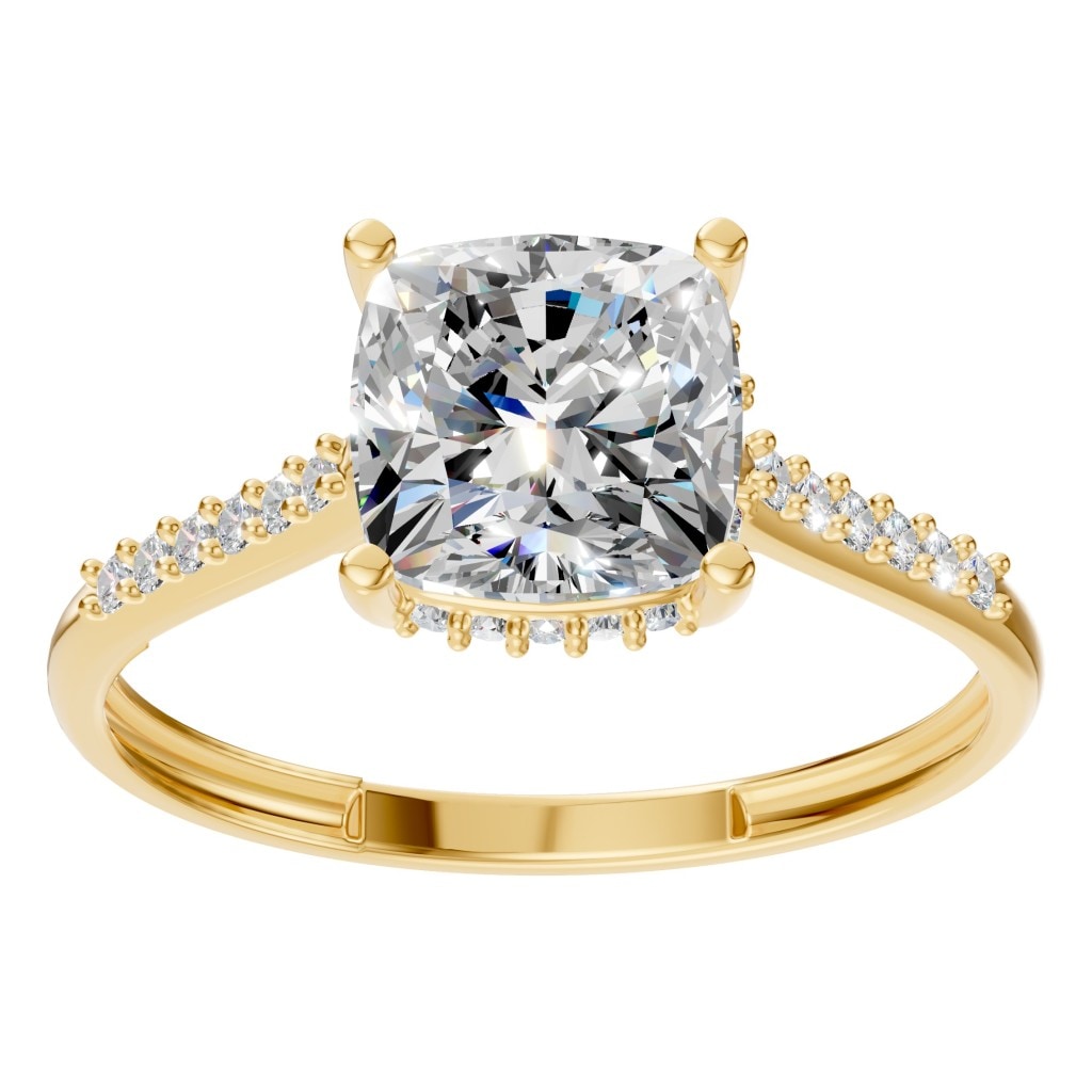 RI-9561 Yellow Gold Ring SET - Front View