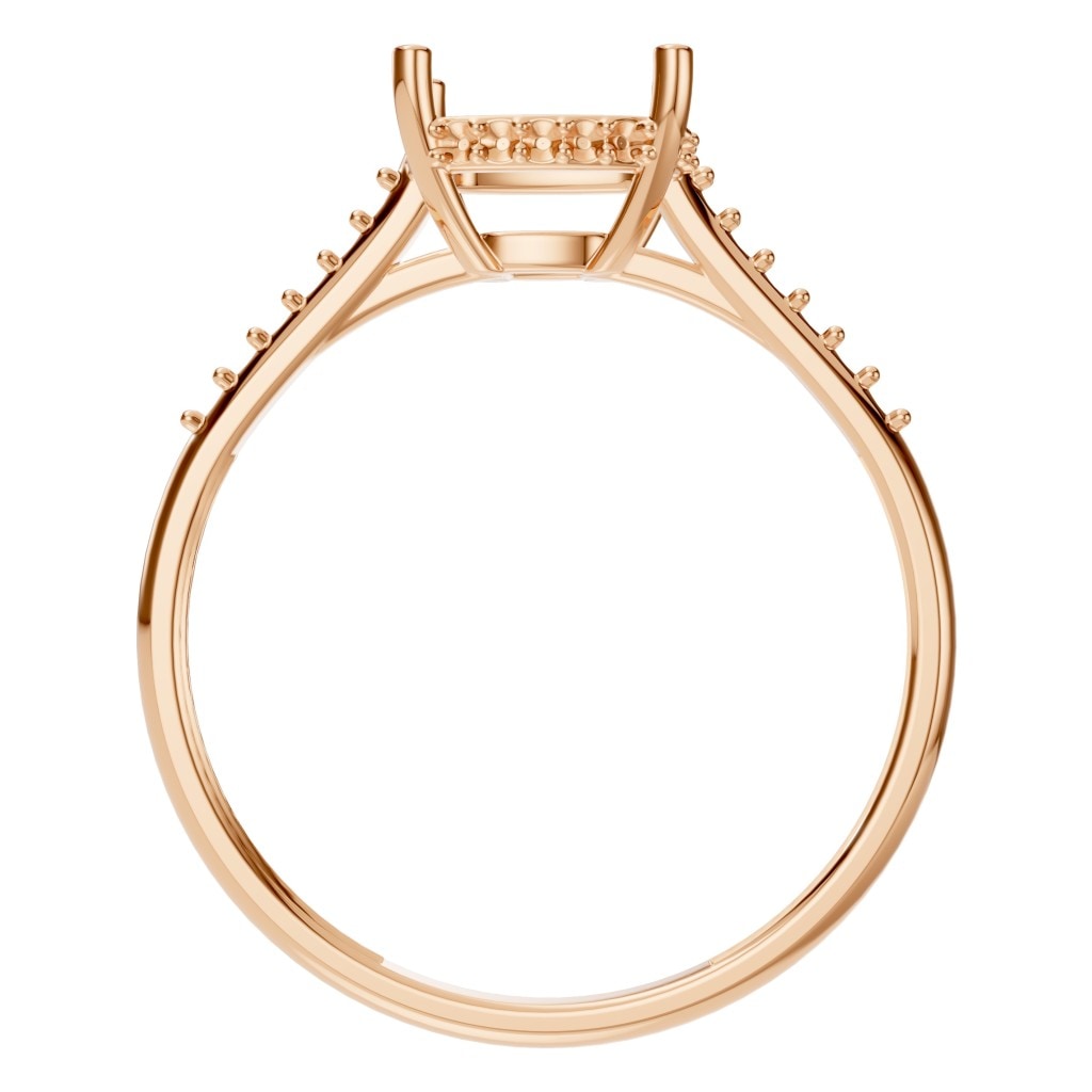 RI-9561 Rose Gold Ring UNSET - Top View