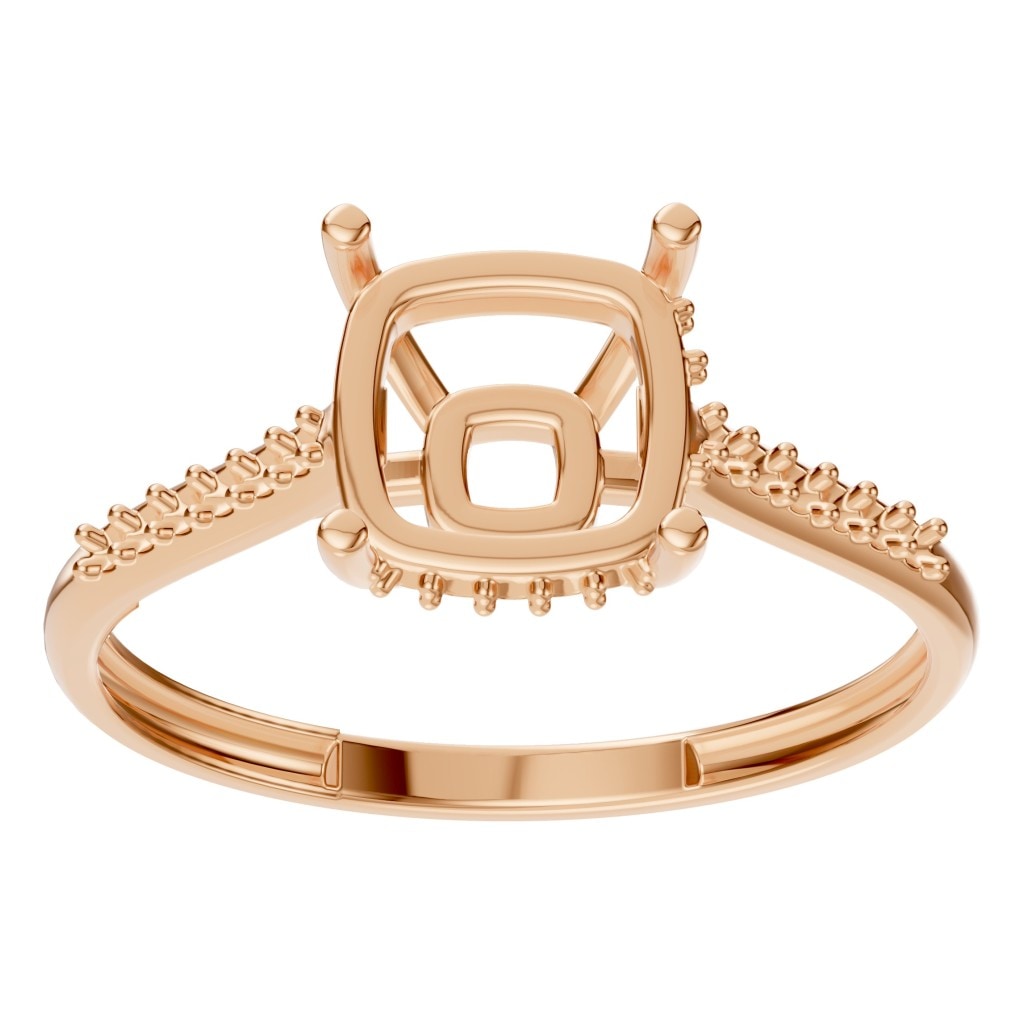 RI-9561 Rose Gold Ring UNSET - Front View