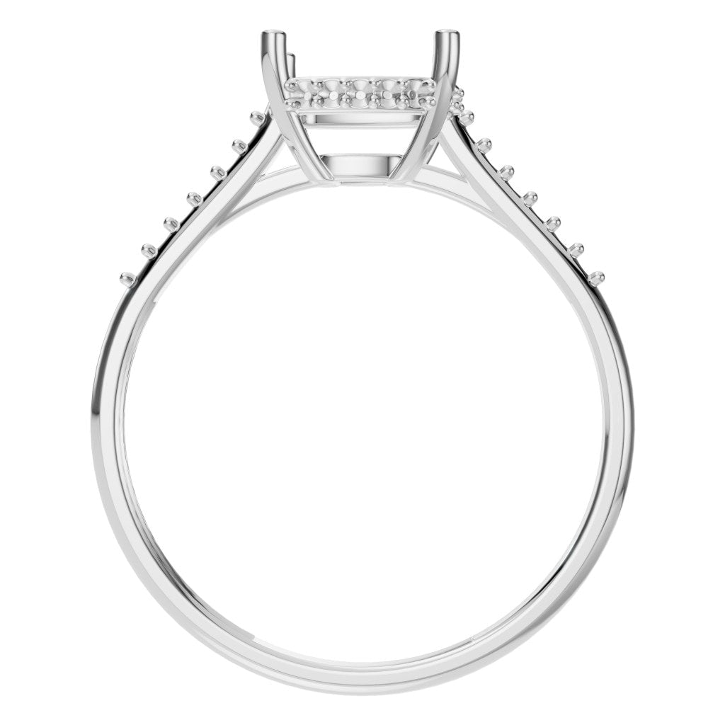 RI-9561 White Gold Ring UNSET - Top View