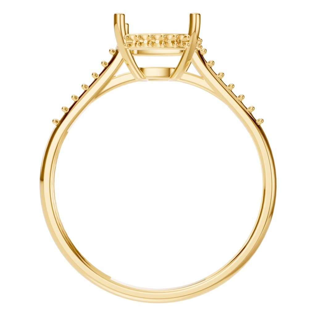 RI-9561 Yellow Gold Ring UNSET - Top View